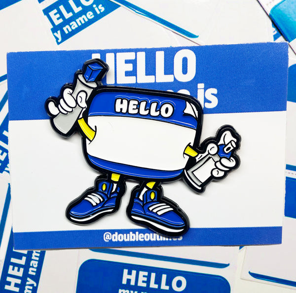 Hello My Name Is... Enamel Pin (Blue)