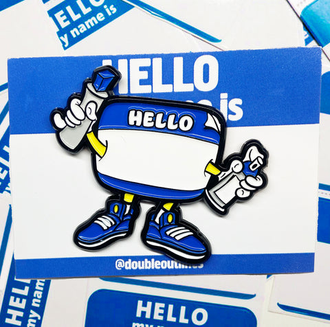Hello My Name Is... Enamel Pin (Blue)