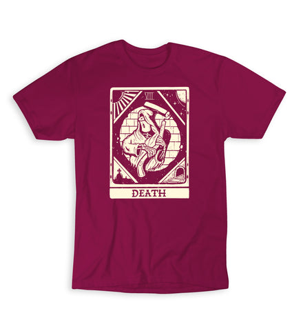 Death Tarot Card T-Shirt - Maroon