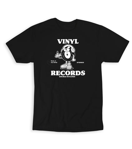 Plug In Vinyl Record T-Shirt - Black