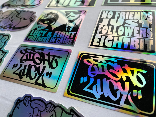 Eight Lucy Hologram Sticker Pack